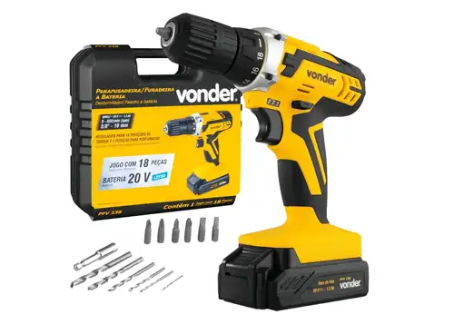 Parafusadeira Furadeira Vonder PFV 238 a Bateria