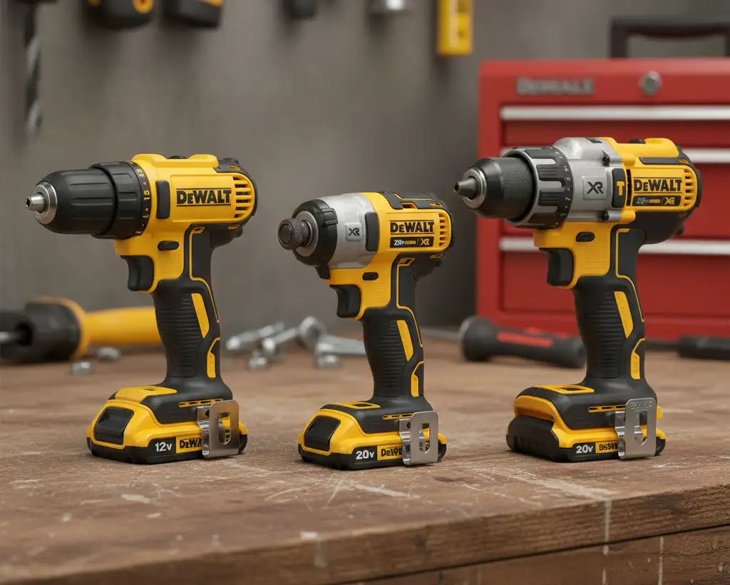 Homem montando um móvel com uma parafusadeira