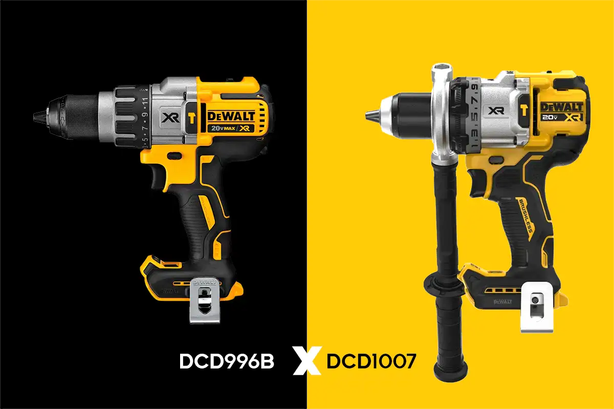 DeWalt DCD996 vs DCD1007 comparação entre parafusadeiras profissionais