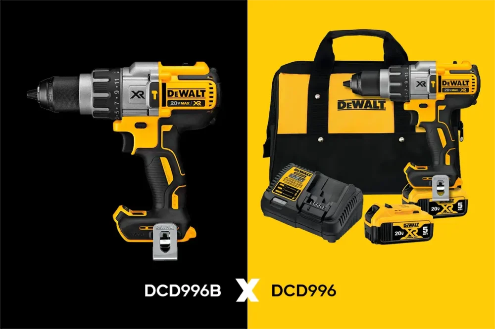 Dewalt DCD996B x DCD996 comparação entre modelos de parafusadeira impacto 20V XR