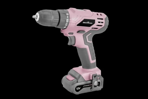 Parafusadeira Britânia Rosa 12V sem fio com bateria de lítio