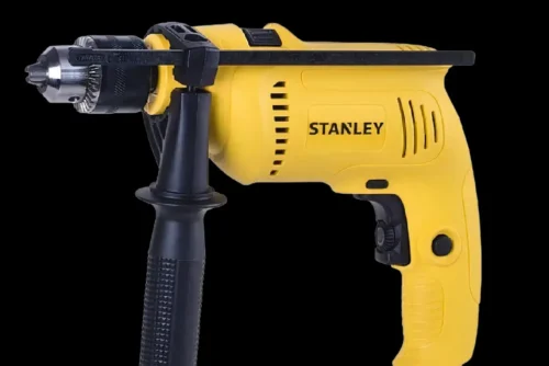 Furadeira elétrica amarela da Stanley