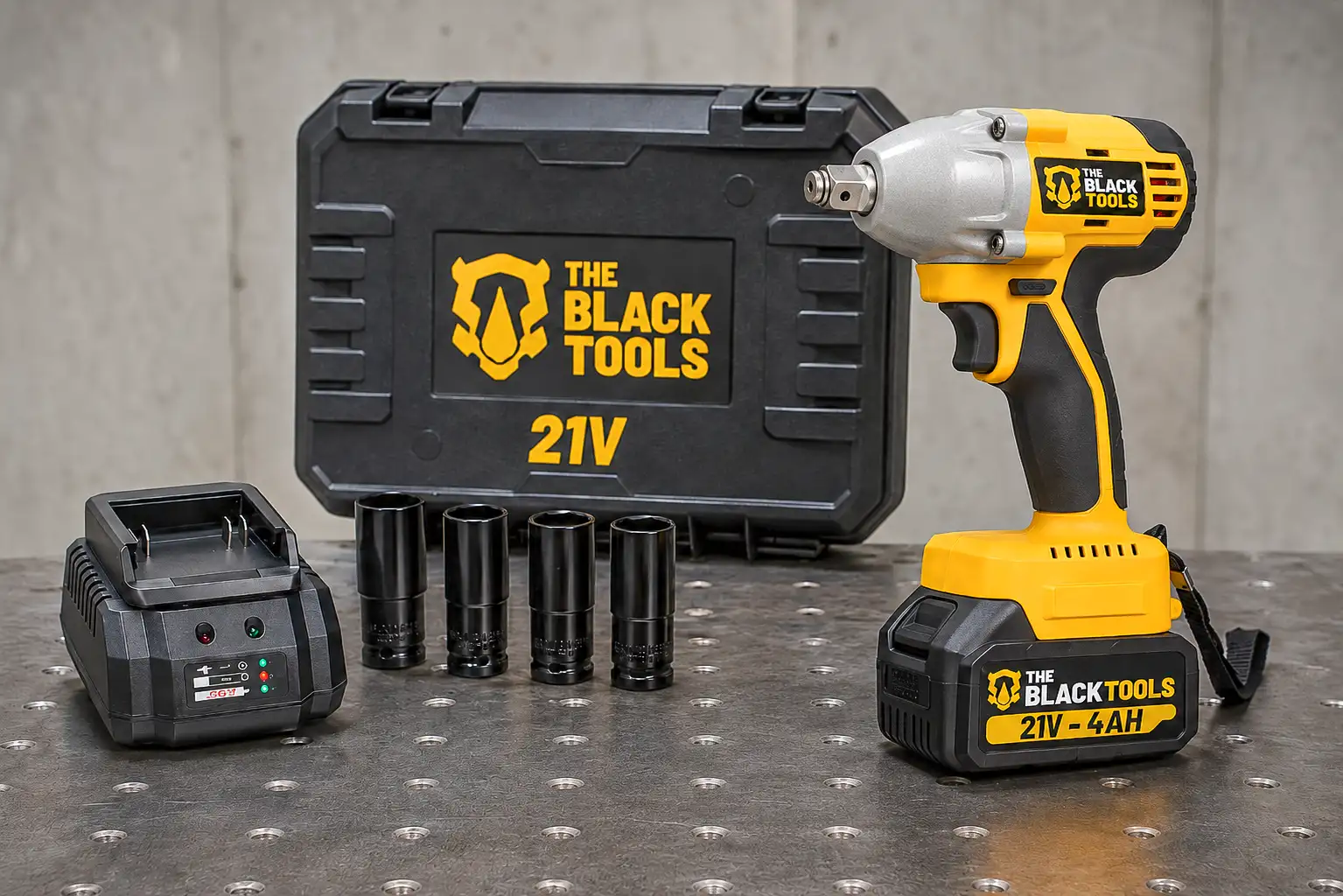Chave de impacto Black Tools TB-21I 21V soltando a porca da roda de um carro