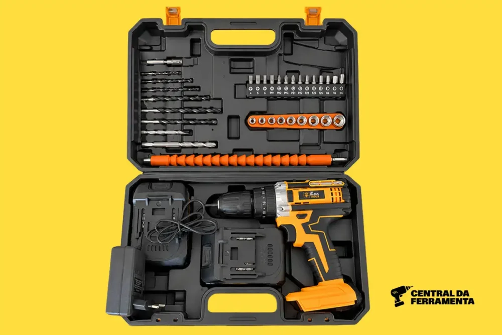 Kit The Black Tools TB-21PX com parafusadeira, maleta, carregador e acessórios