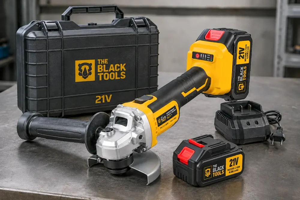 Esmerilhadeira The Black Tools 21V com baterias, carregador e maleta