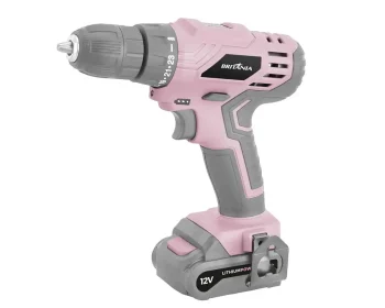 Britânia Parafusadeira Rosa 12V com 15 Acessórios